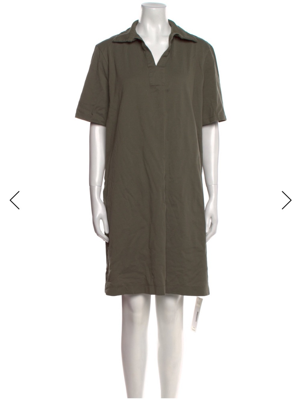 MaxMara Olive Green Short-Sleeve Polo Dress
